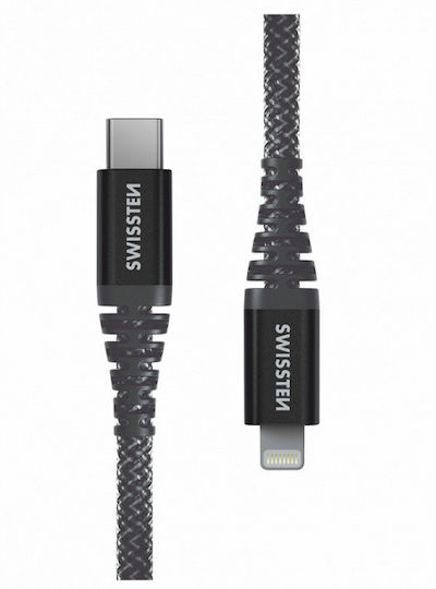 Swissten Braided USB-C to Lightning Cable 60W Μαύρο 1.5m 71544010