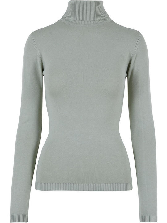 Urban Classics Women's Long Sleeve Sweater Turtleneck Beige