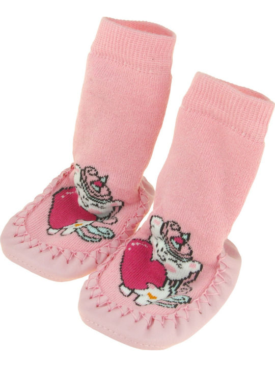 Minissa Kinder Haussocken Rosa