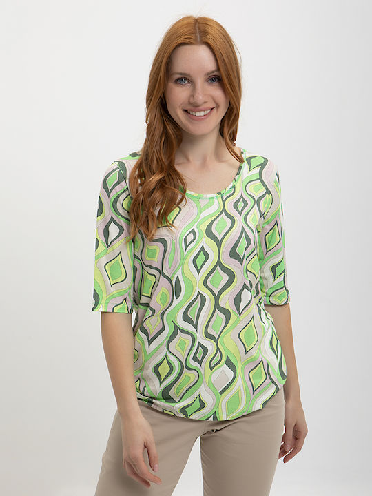Bianca Di Women's T-shirt with V Neckline Multicolour