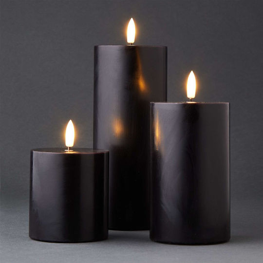 Butlers Dekorative Lampe Wachs-Politur Schwarz 3Stück
