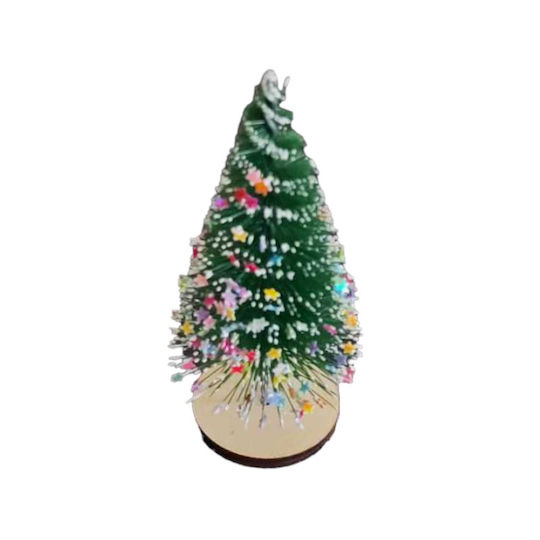 Christmas Decorative Wood Tree 8cm Adorned