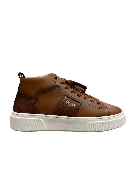 Boss Shoes Leather Tabac Brown Men's Boots