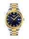 Tissot Pr 100 Ανδρικό Ρολόι Μπαταρίας με Κίτρινο Μεταλλικό Μπρασελέ