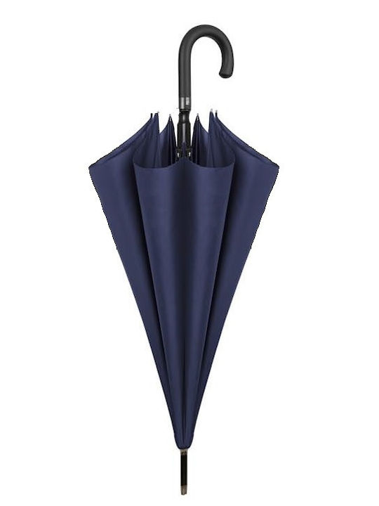 Rain Automatic Umbrella with Walking Stick Blue