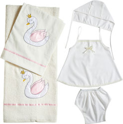 Nuova Vita Set Christening Oilcloths Swan Ecru ...