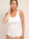 Women's T-Shirt with Spaghetti Strap White