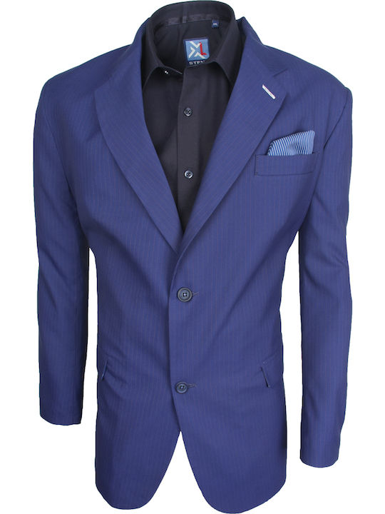 Stefansxxl Men's Summer Suit Jacket Blue