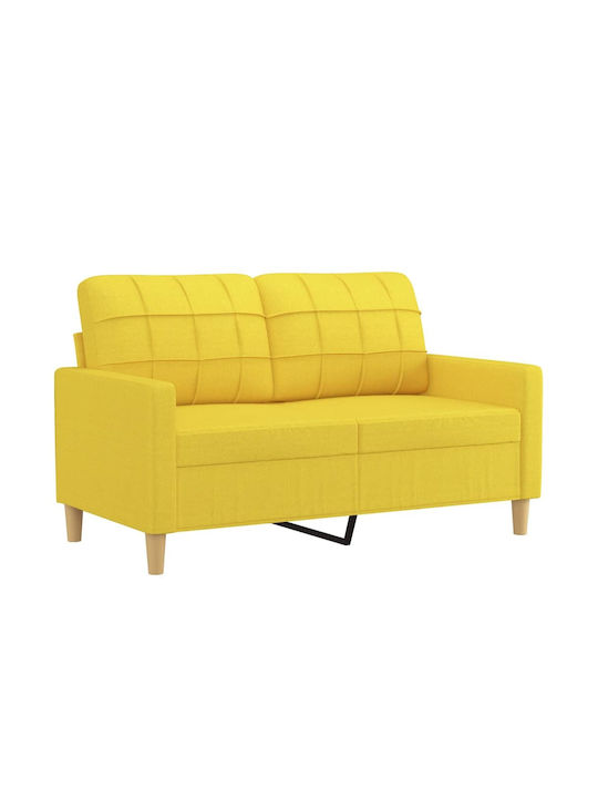 Two-Seater Fabric Sofa Ανοιχτό Κίτρινο 138x77cm