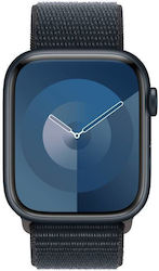 Apple Watch Series 9 Cellular Aluminium 41mm Αδιάβροχο με eSIM και Παλμογράφο (Midnight με Midnight Sport Loop)