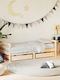 Kids Bed Single with Storage Space Beige for Mattress 80x160cm