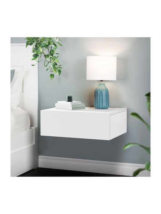 Wooden Bedside Table White 46x30x15cm