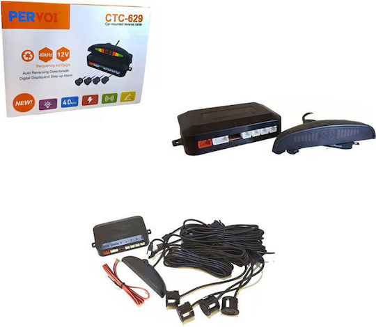 PerVoi Car Parking System Back with Screen and 4 Sensors in Black Color