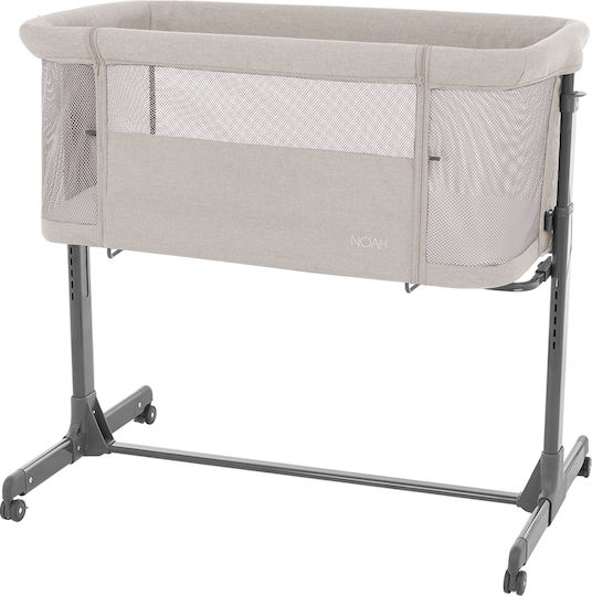 Kikka Boo Cradle Noah with Mattress, Side Opening, and Wheels Beige