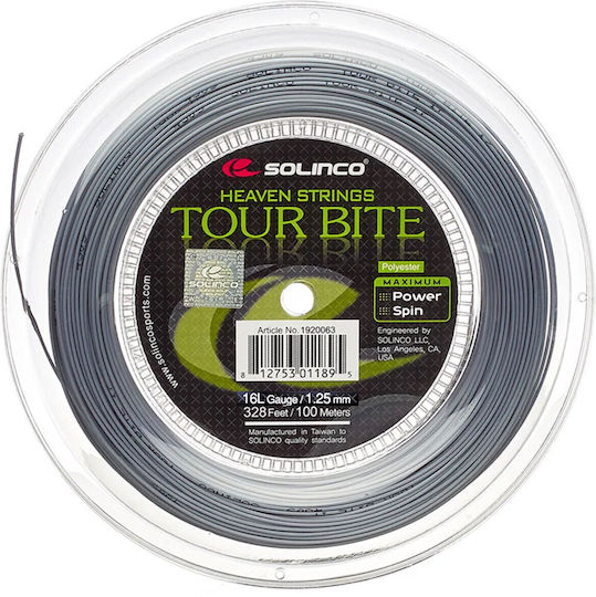 Solinco Tour Bite Χορδή Τένις Γκρι 200m, Φ1.25mm