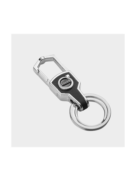 Volvo Keychain for Photography Leather Silver