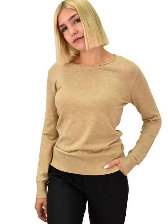 Potre Women's Long Sleeve Pullover Beige