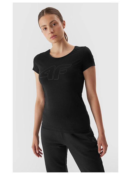 4F Women's Athletic Blouse Short Sleeve Black