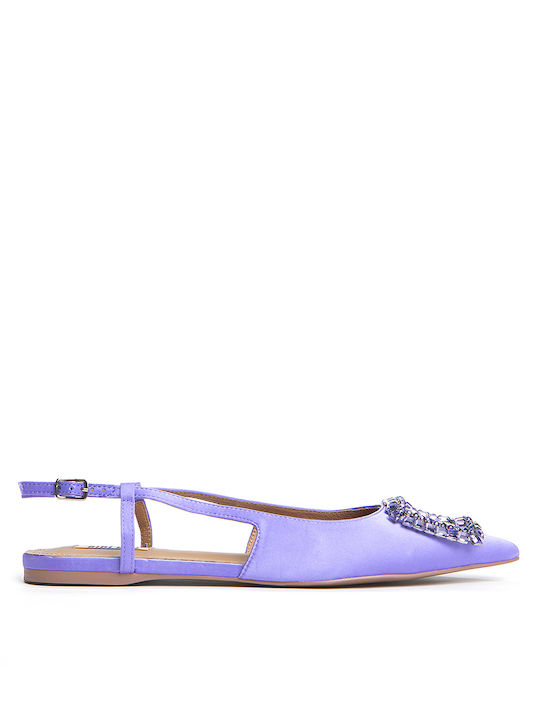 Bibilou Satin Slingback Ballerinas with Strap