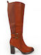 Women's Boots with Zipper Tabac Brown