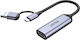 Unitek V1167A Μετατροπέας USB-A / USB-C male σε HDMI female Γκρι 1τμχ