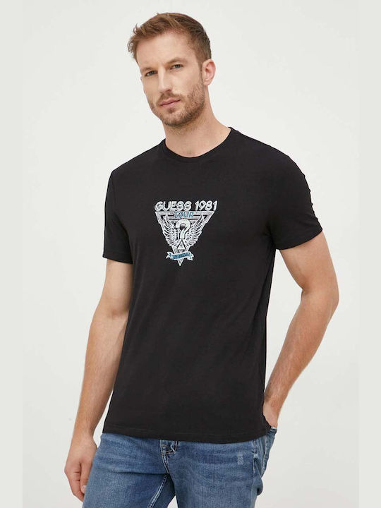 Guess Guess T-shirt Bărbătesc cu Mânecă Scurtă Negru