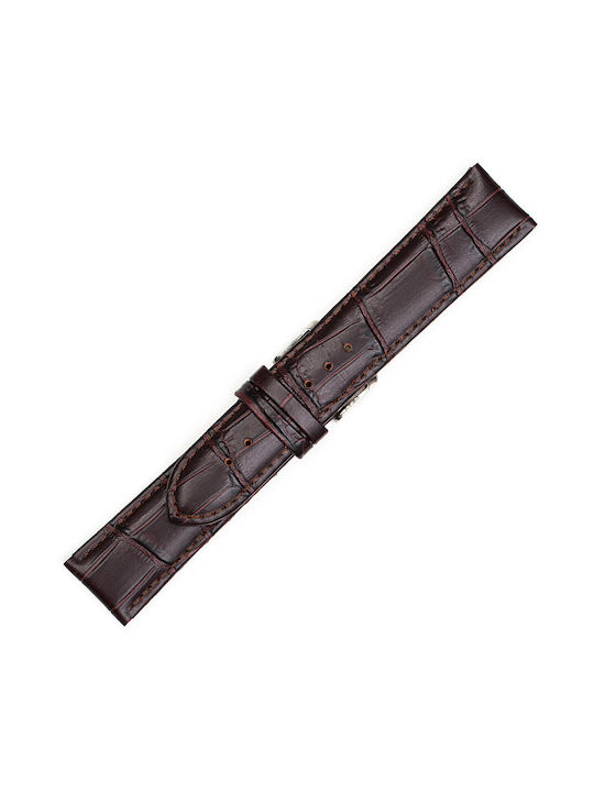 KOSTELO Leather Strap Brown Croco 14mm