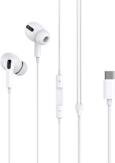 XO EP73 In-Ear Freihändig Kopfhörer mit Stecker USB-C Weiß