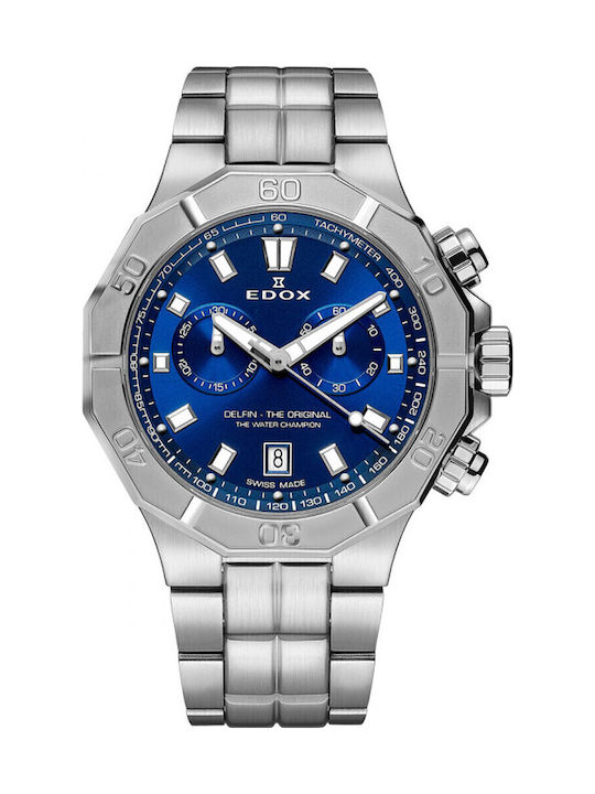 Edox Delfin Ρολόι Μπαταρίας με Μεταλλικό Μπρασελέ Edox Delfin Ρολόι Μπαταρίας με Μεταλλικό Μπρασελέ
