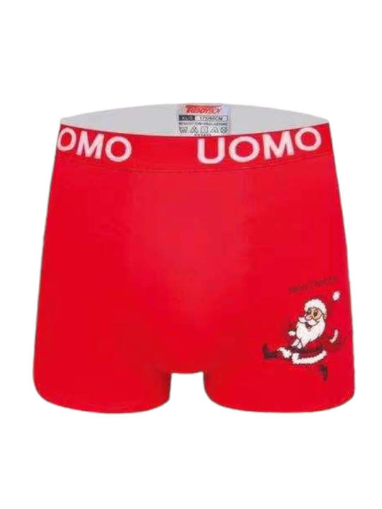 Uomo Herren Boxershorts Rot 1Packung