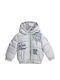 Down Kids Casual Jacket with Hood Grey