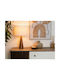 Atmosphera Aina Wooden Table Lamp for E27 Socket with Beige Shade and Base