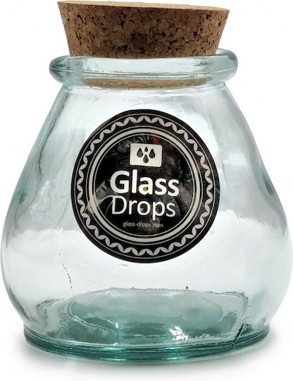 Glass Drops Βάζο Γενικής Χρήσης με Φελλό Γυάλινο Διάφανο 380ml Glass Drops Βάζο Γενικής Χρήσης με Φελλό Γυάλινο Διάφανο 380ml