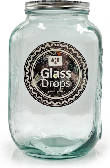 Glass Drops Βάζο Γενικής Χρήσης με Καπάκι Γυάλινο Διάφανο 4000ml Glass Drops Βάζο Γενικής Χρήσης με Καπάκι Γυάλινο Διάφανο 4000ml