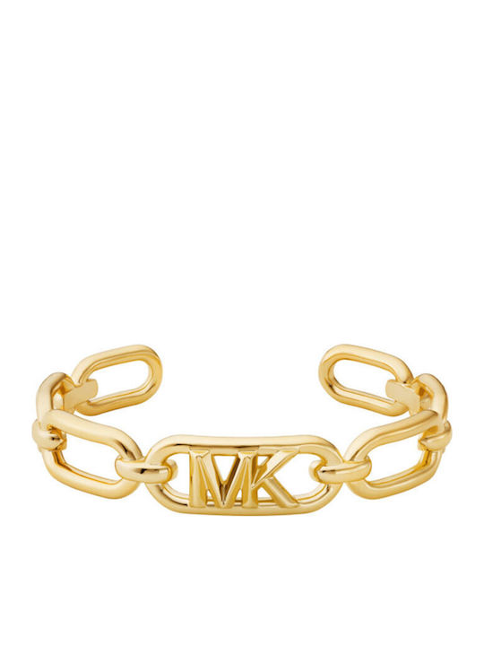 Michael Kors Women's Brass Handcuff Bracelet Gold Plated with Pearls 17cm