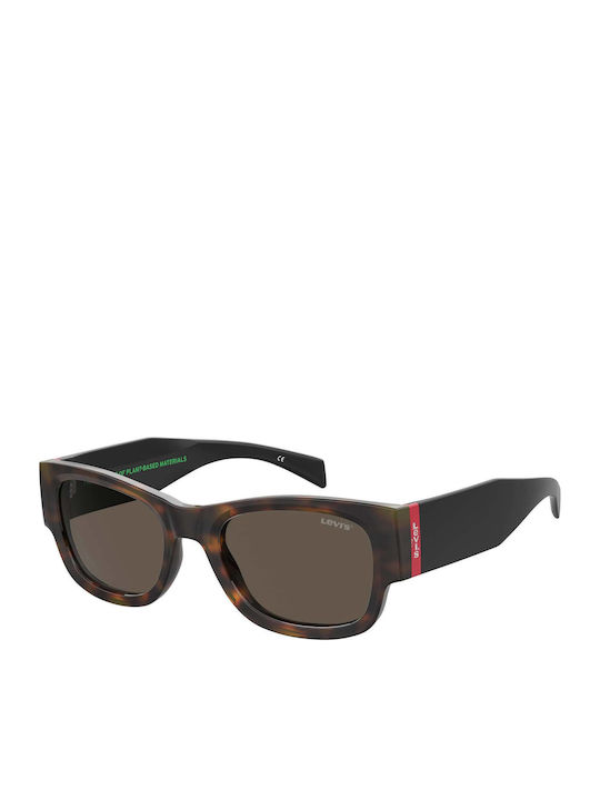 Levi's Unisex Sunglasses with Brown Plastic Frame and Brown Lens