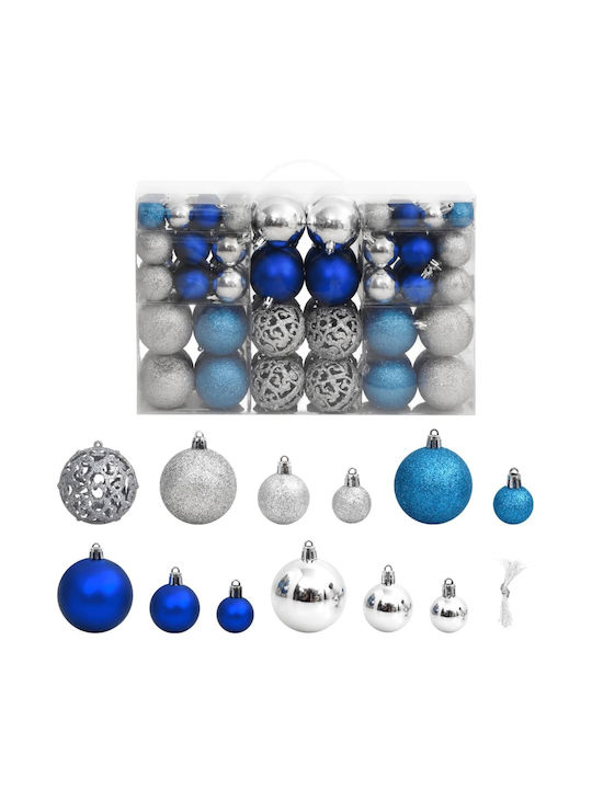 vidaXL Christmas Glass Ball Ornament Blue 12x36cm 100pcs