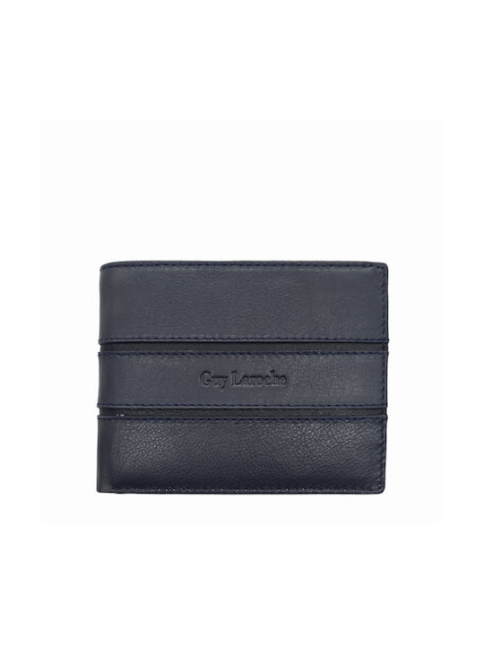 Guy Laroche Men's Leather Wallet with RFID Blue