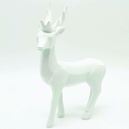 Aca Christmas Plastic Figure Deer White Height 25cm