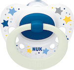 Nuk Orthodontic Pacifier Silicone Signature Stars White - Blue Night for 6-18 months 1pcs