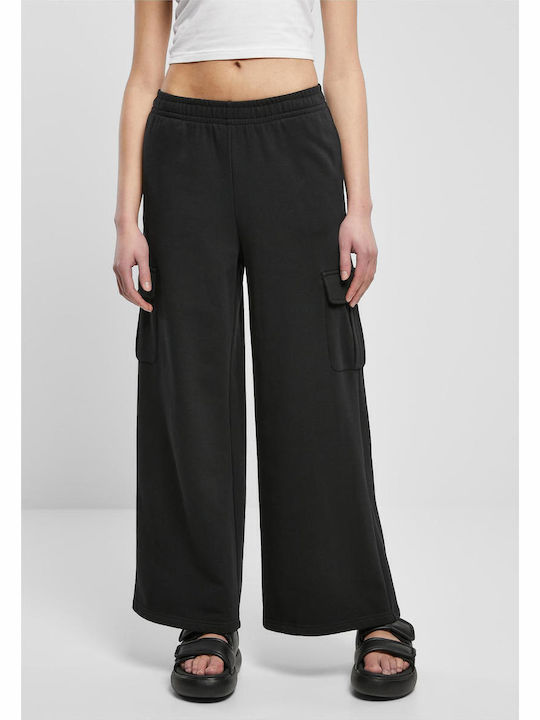 Women's High-waisted Fabric Trousers Black