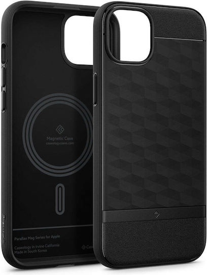 Caseology Parallax Mag Umschlag Rückseite Kunststoff Matte Black (iPhone 15)