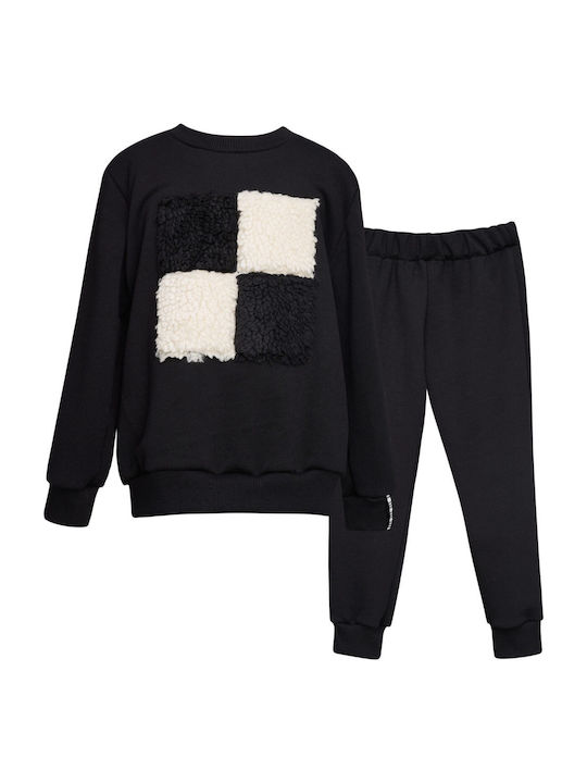 Two In A Castle Kids Sweatpants Set Black 2pcs