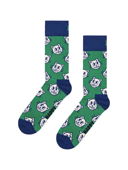 Happy Socks Cat Κάλτσες Πράσινες