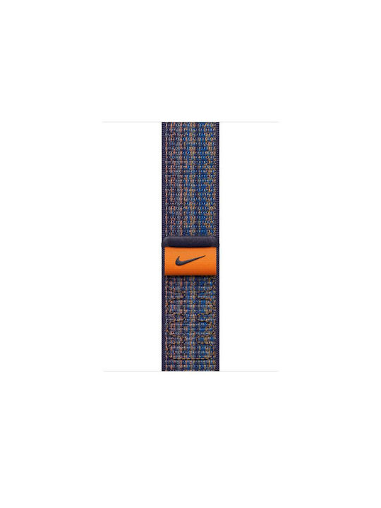 Apple Nike Sport Loop Curea Tesatura Joc Royal/Orange (Apple Watch 42/44/45mm - Ceas Apple 42/44/45mm)