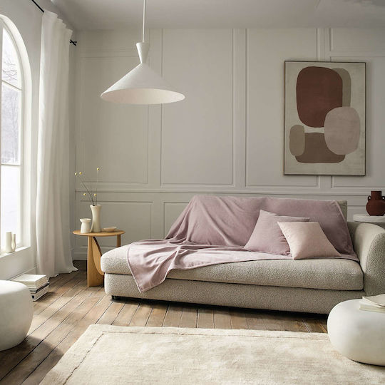 Gofis Home Luna Фотьойл Throw 2 Страни Кадифе 180x180см Сив Мауve