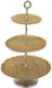 Artekko Dessert Tower Stand with 3 Tiers Gold Ø35cmxY59cm
