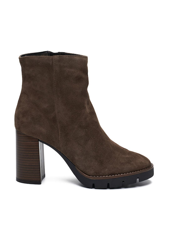 Philippe Lang Women's Suede Ankle Boots Brown