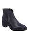 Leder Stiefeletten Damen mit Pelz Schwarz