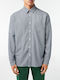 Long-sleeved Flannel Shirt Checked Navy Blue